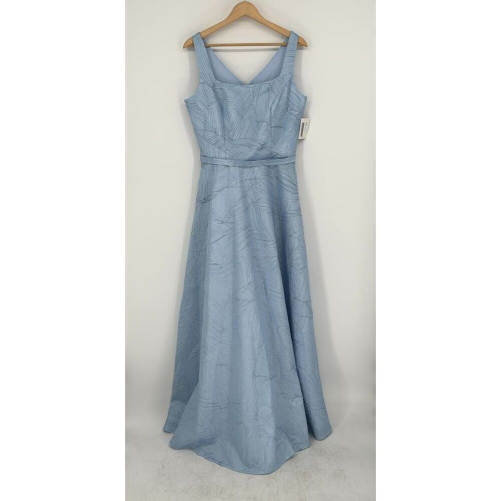 Rene Ruiz Swoop Neck A-Line Gown